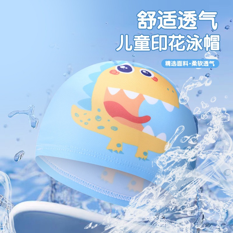 Cute Dinosaur Print Kids Swim  - đánh giá và giá Swim Cap Silicone