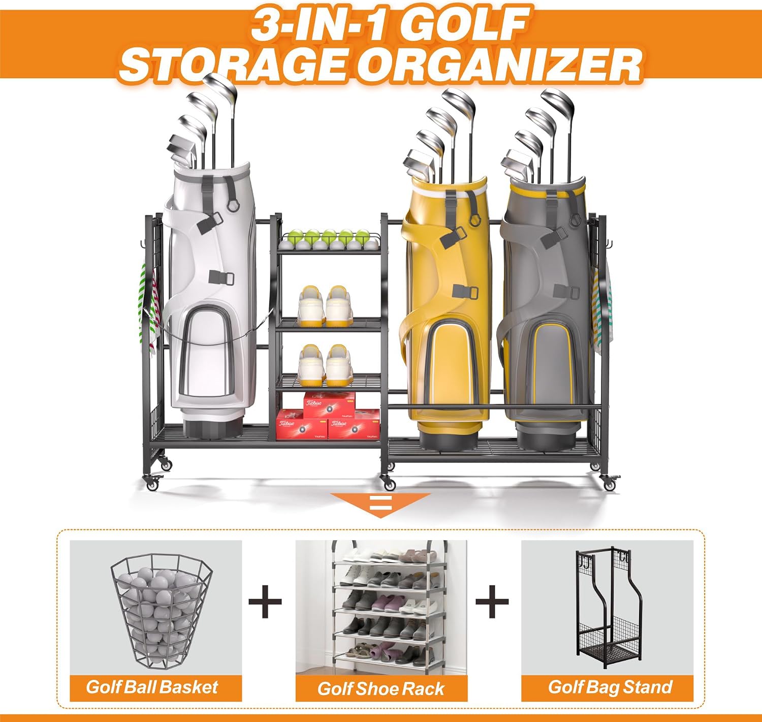 Golf Bag Storage Rack Organize - đánh giá và giá Sports Equipment Garage Organizer