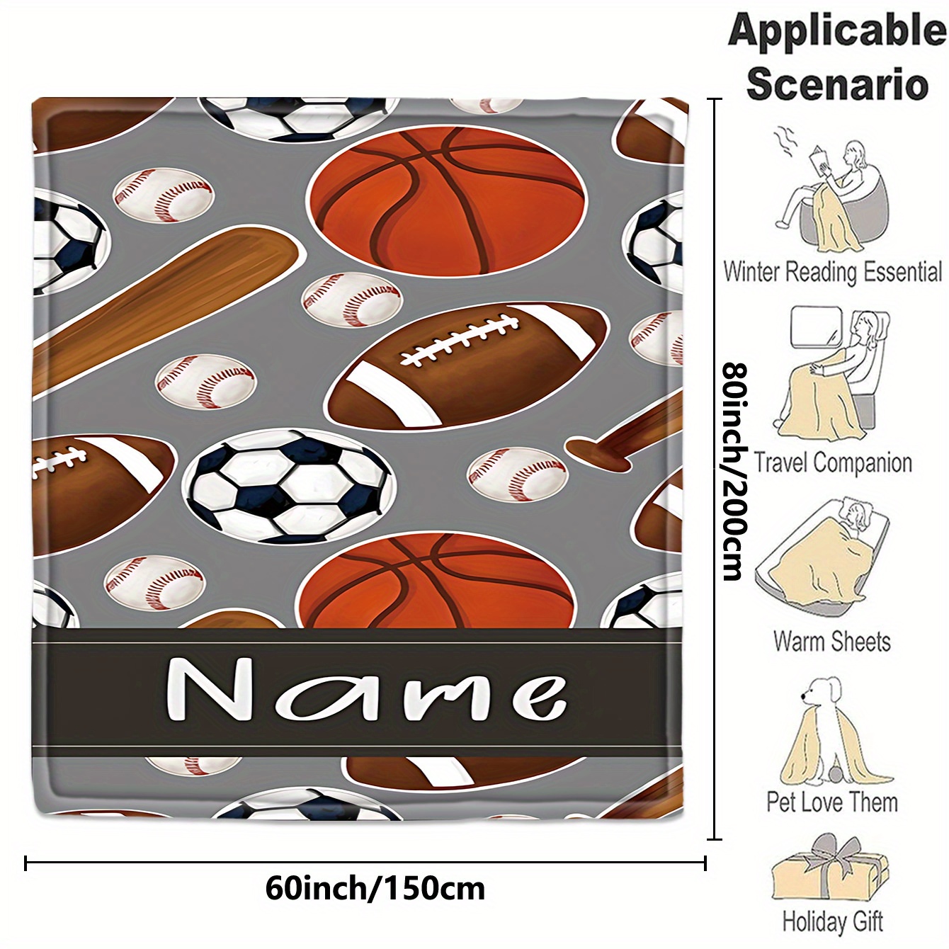 1 Custom name blanket sports e - đánh giá và giá Sports Equipment With Names