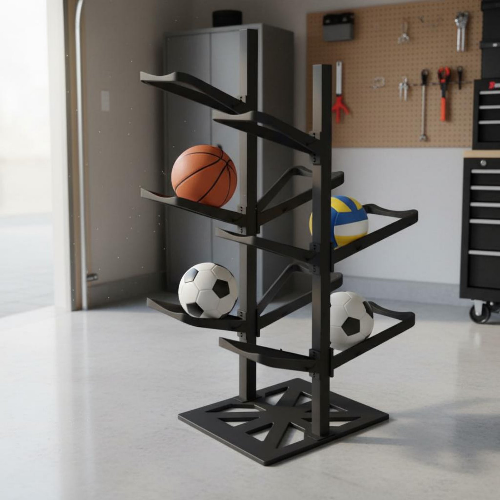 Basketball Rack Space Saving B - đánh giá và giá Sports Equipment Garage Organizer